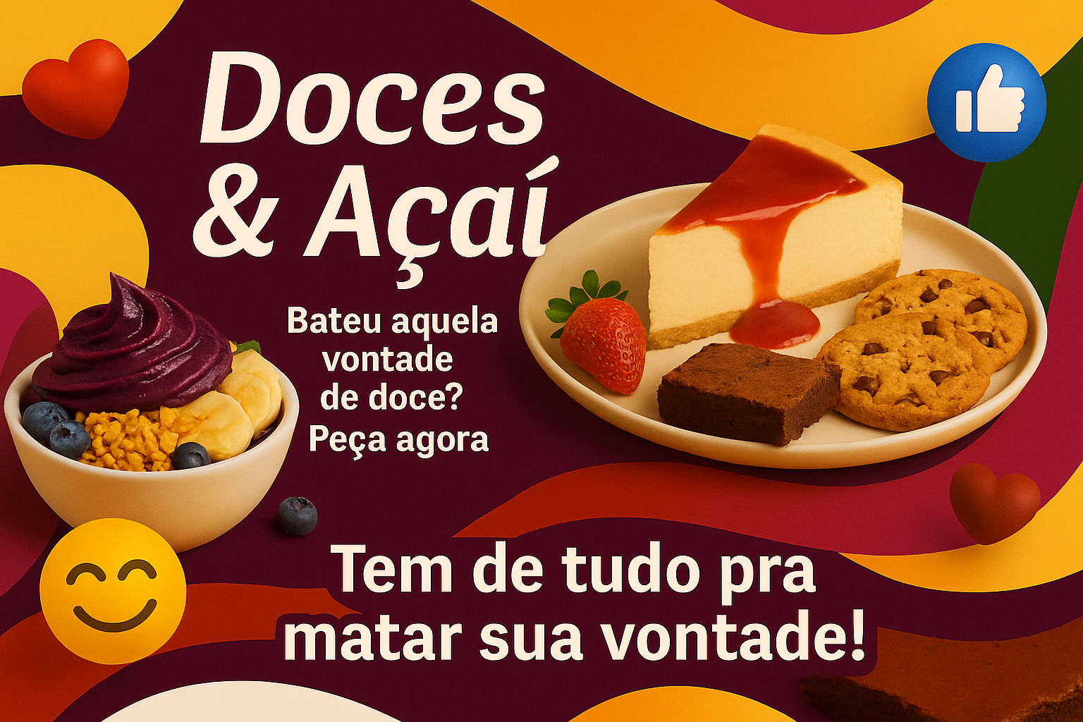 Banner Desktop Doces e Açaí